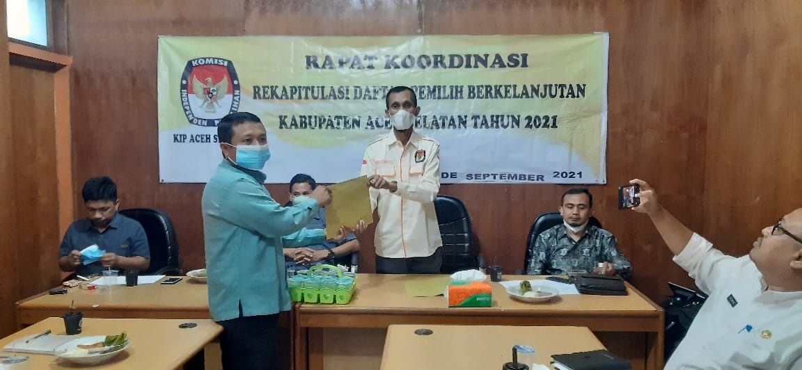 Panwaslih Aceh Selatan Hadiri Rakor DPB Periode September 2021