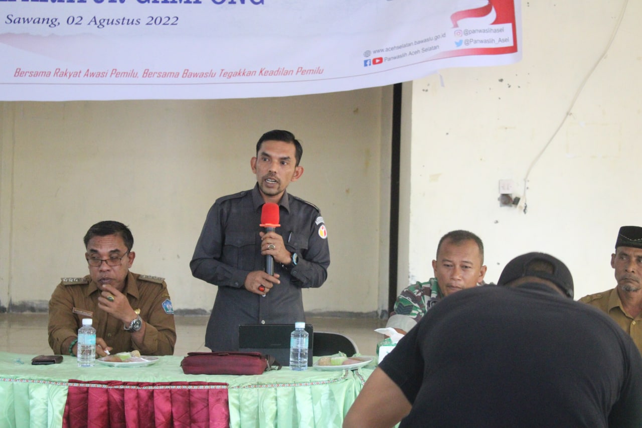 Mengahadapi Pemilu 2024 Perangkat Gampong Kec. Sawang Deklarasikan Netralitas dan Anti Politik Uang