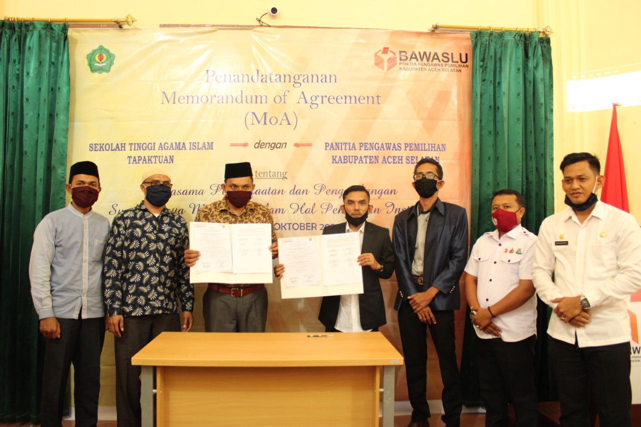 Wujudkan Demokrasi Maju, Panwaslih Aceh Selatan Teken MoA dengan STAI