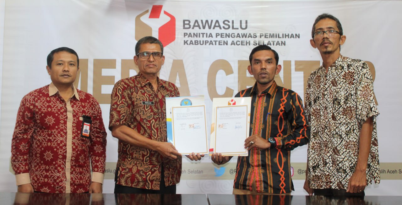 Panwaslih Aceh Selatan Tandatangani Perjanjian Kerja Sama dengan Badan Nasional Narkotika (BNN) Kab. Aceh Selatan