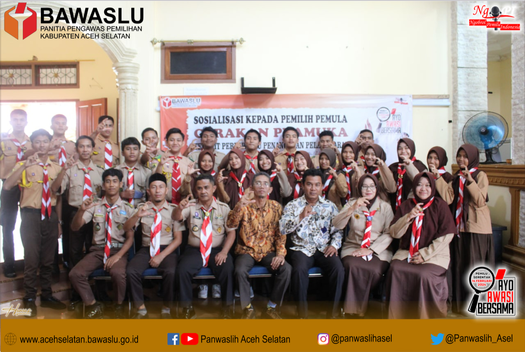 Panwaslih Aceh Selatan Ajak Anggota Pramuka Kawal Pemilu Tahun 2024.