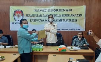 Panwaslih Aceh Selatan Hadiri Rakor DPB Periode September 2021