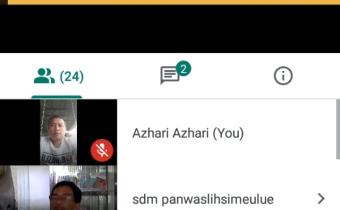 Panwaslih Aceh Selatan ikut Meeting via daring ( googoe meet ) terkait Peningkatan Kapasitas SAKIP 2020